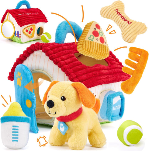 hahaland Montessori Toys for 1 Year Old Plush Puppy Sensory Toy Set