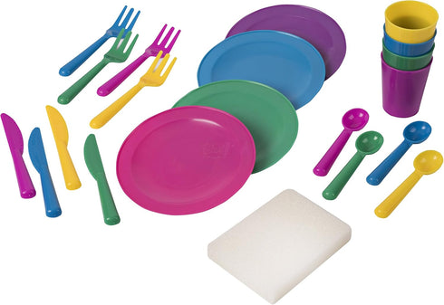 Playset Set, Set 28 Big Mos Toys Pretend Play Dishes Little Chef Kitchen Kids Cooking Serving Dishes - Play Cups, Pans