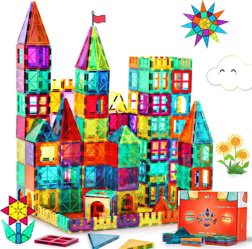 Gemmicc Magnetic Tiles Building Blocks - STEM Approved Educational Toys, 63 PCS Classic Set for Kids