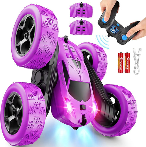 QUNREDA RC Cars, Purple Remote Control Car for Girls, 2.4 GHZ Double