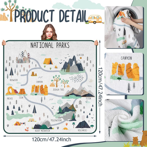 47 47 Inch SmoothNovelty National Parks Muslin Blanket x Warm Soft Cotton Muslin Swaddle Blanket Nursery Swaddling Wrap