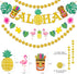 WERNNSAI Hawaiian Aloha Party Banner Decorations - Flamingo Pineapple Tiki Tropical Luau Party Supplies