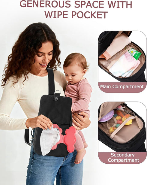 Compact Diaper Purse with Changing Pad - Ideal for Travel & Everyday Use