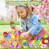 24 Pack SpringFlower Easter Eggs Filled with Mini Snake Twist Toys for Easter Basket Stuffers, Easter Eggs Fillers