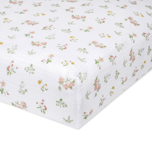 aden + anais Essentials Classic Crib Sheet, 100% Cotton Muslin, Super Soft