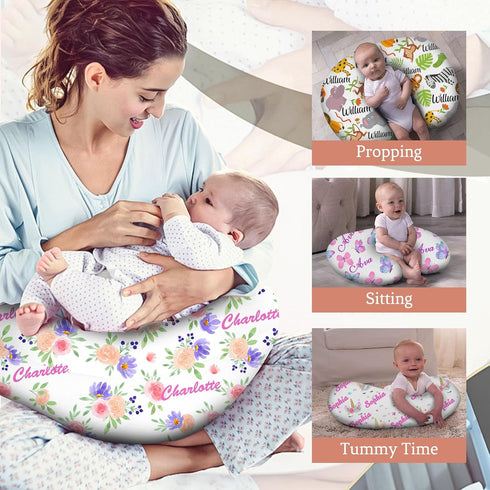 Yananka Custom Baby Nursing Pillow Cover Personalized with Name Customized for Boys Girls