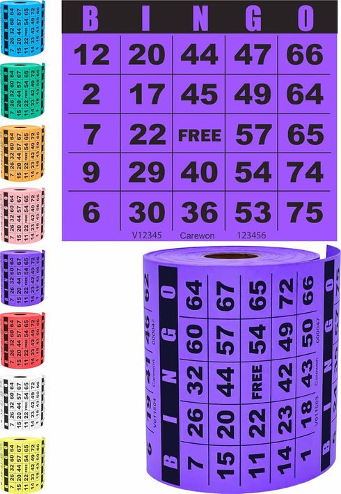 250 Bingo Game Cards - Purple, 4” x 3.5”, Customizable for Events, Single or Multi Use
