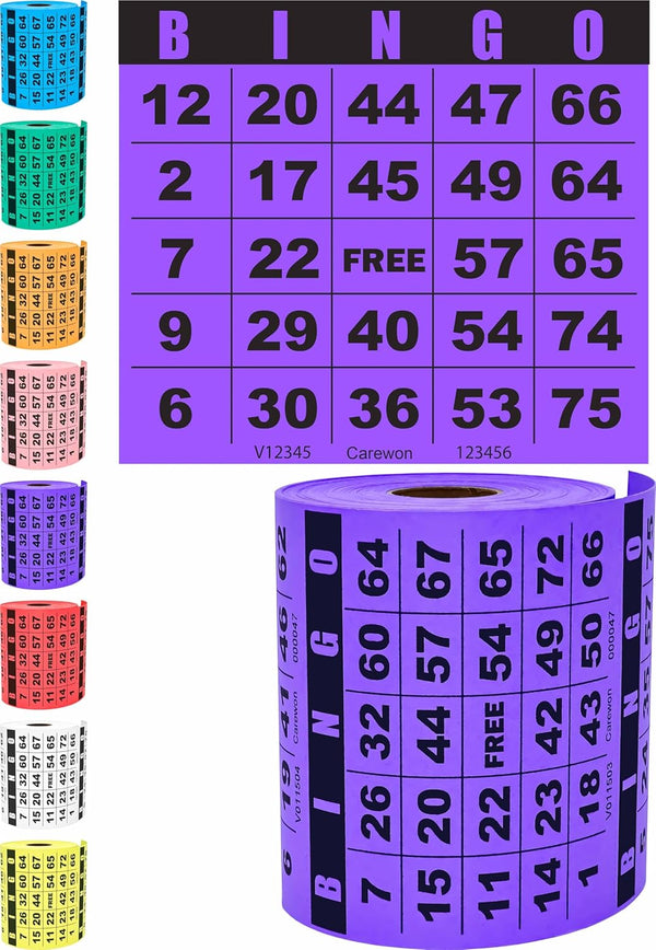 250 Bingo Game Cards - Purple, 4” x 3.5”, Customizable for Events, Single or Multi Use