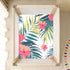 Bseiialft 52 28 Tropical Flowers Palm Leaves Crib Sheets for Boys Girls Soft and Breathable Cotton Baby Sheets
