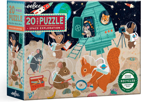 eeBoo: Space Exploration - 20 Piece Puzzle - 15 x 11 Kids Jigsaw, Oversized Glossy Pieces
