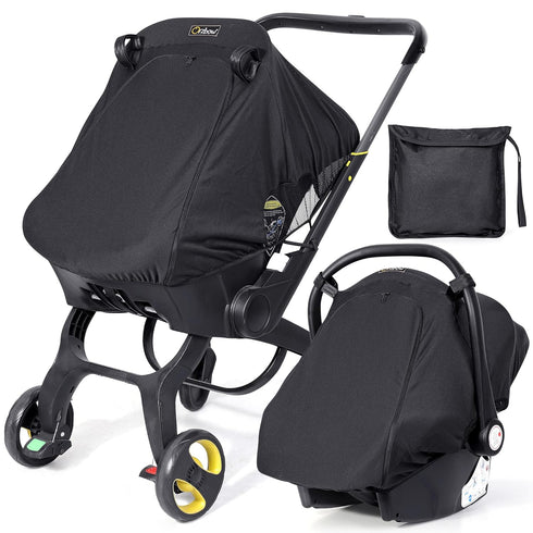 Orzbow Universal Baby Car Seat Sun Shade, Infant Sun and Sleep Shade Cover, Blocks 99% of Sun's Rays, Black