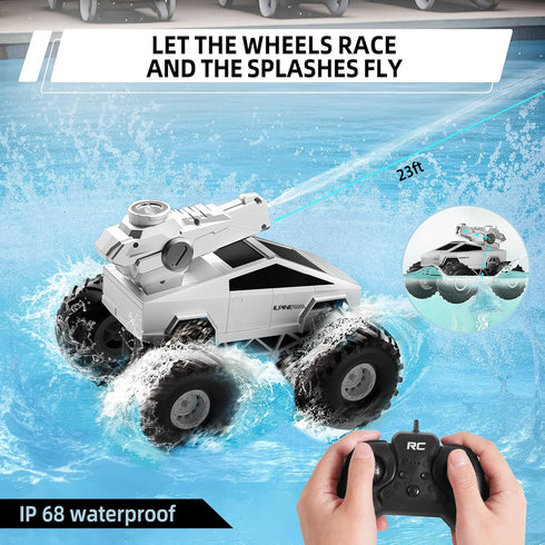 iFldnnry 1:16 2.4GHz 22KM/H 4WD 6 7 8 9 10+ Remote Control Car RC Truck - Amphibious Fast Car with Water Cannon