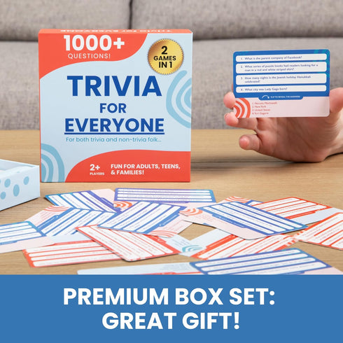 Loquacious Games 1000+ Trivia for Everyone Questions for Adults, Teens, and Families Fun Board Game for Party & Game