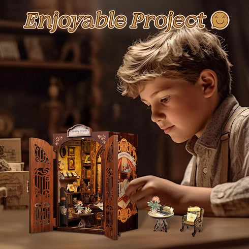 Cutefun Book Nook Kit, Dollhouse Miniature Kit for Bookshelf Insert Decor Crafts for Adults, Halloween