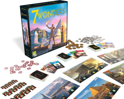 7 Wonders Board Game BASE GAME (New Edition) - Family Civilization Strategy Game for 3-7 Players