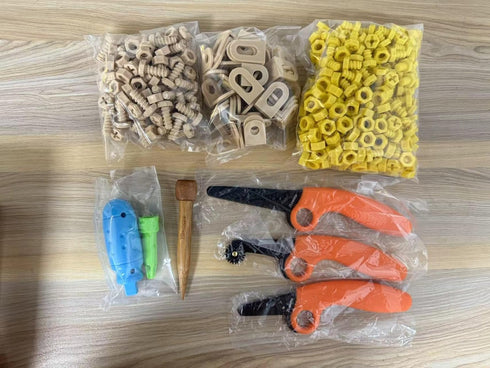 Cardboard Construction Kit for Kids, 425 Piece Crafting Activities, Inventable Cardboard Cutter with Building Tools
