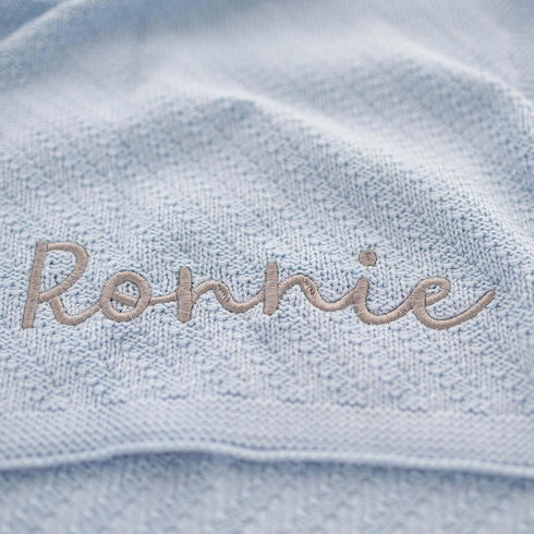 Monogrammed Rosanbella Personalized Baby Blanket - Custom Knit with Embroidery, Baby Name Blanket | Perfect for Baby
