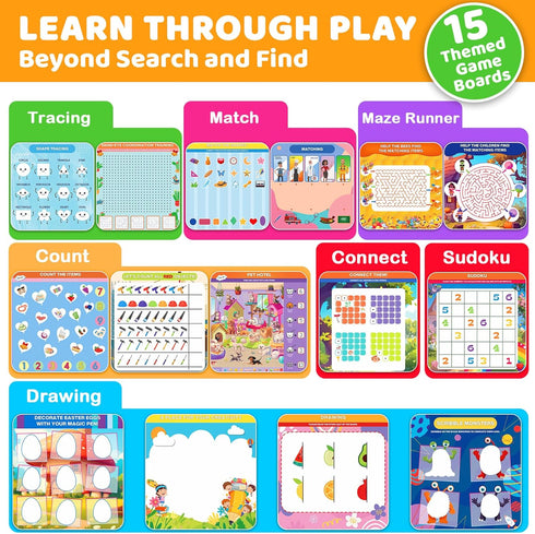 3-5, Search and Find Activity Book for Kids Ages Preschool Learning Activities, Toddler Toys Travel Games, Kids Busy