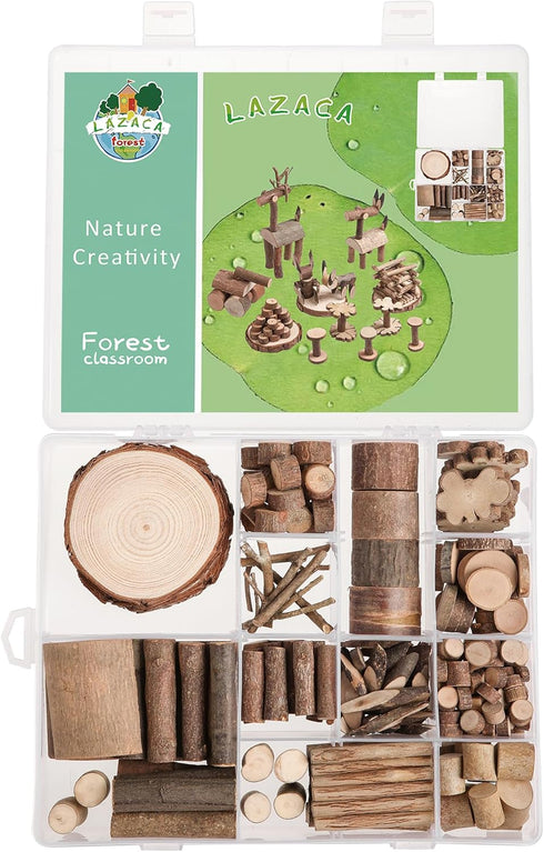 Set Set 5+ Size-21X17X4cm LAZACA Arts and Crafts Kit Wooden Creativity Painting for Kids, DIY Loose Part Play Projects