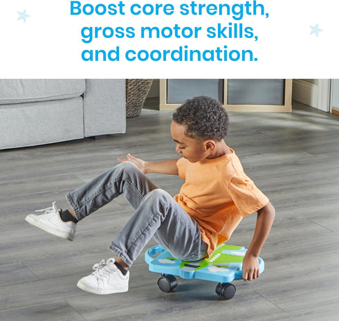 hand2mind Green Plane Glider Scooter Board, Floor Scooter Board, Gross Motor Toys, Kids Exercise & Physical Education