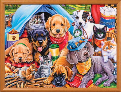 MasterPieces 300 Piece EZ Grip Jigsaw Puzzle - Camping Buddies - 18"x24"