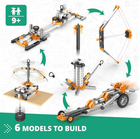 Engino STEM Toys, Physics Laws: Inertia, Friction, Circular Motion, Educational Construction Toys for Kids 9+