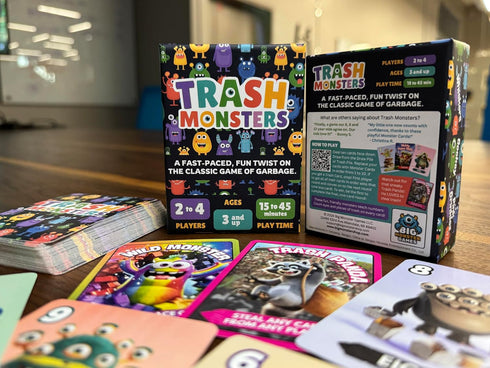 Big Monster Games 3 Trash Monsters - Card Game, Easy Number Sequencing Game with Fun Monsters | Ages and up | Kids