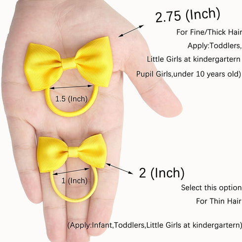 CÉLLOT Toddler Hair Accessories - 40pcs 2.75" Elastics Rubber Ribbon Bands, Bows for Baby Girls