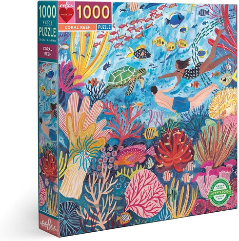 eeBoo Piece and Love Coral Reef, 1000 Piece Square Adult Jigsaw Puzzle, Glossy, Sturdy Pieces for Families
