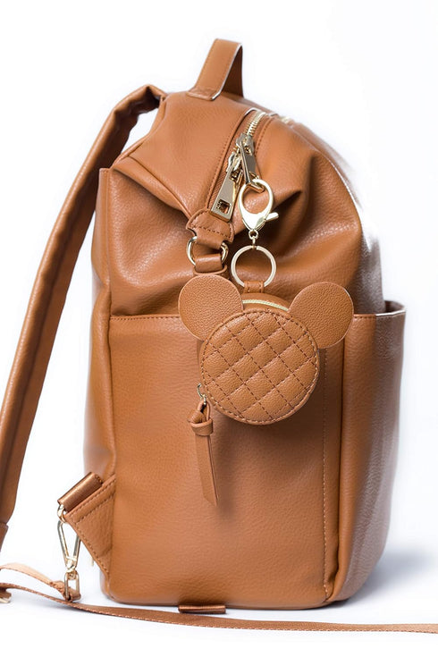 2 Miss Fong Pacifier Case with Clip & Cover, Holder Pod with Clasp, Holds Pacifiers or Nipple Shield (Diamond Brown)