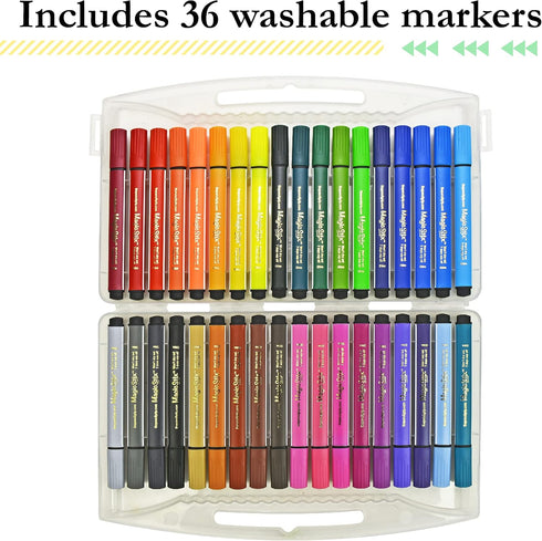 The Pencil Grip Magic Tri Stix, Non-Toxic Washable Markers For Kids, 36 Assorted Stix Markers