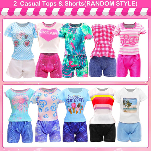 37 11.5 Inch 1Sequin 5 5 4 2 10 5 BARWA Pcs Doll Clothes and Accessories for Girl Dolls Including Wedding Gown, Tops