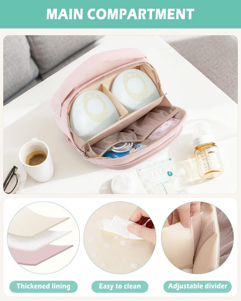 Momcozy, Wearable Breast Pump Bag Compatible with Medela and Eufy Pumps, Portable Pumping Bag with Handle for Work