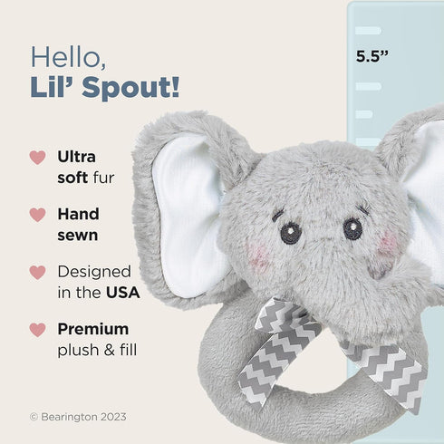 Bearington Collection Baby Lil' Spout, 5.5 in Gray Elephant Plush Stuffed Animal