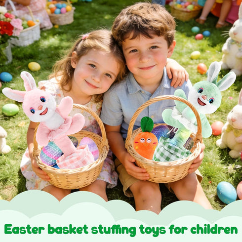 60+ Cessfle Talking Dancing Easter Bunny Plush, Easter Basket Stuffers Toddler Girl Boy, Volume Adjustable Glowing