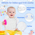 Zainpe 6Pcs Snap Muslin Cotton Baby Bibs - White Adjustable Feeding Bibs for 3 to 36 Months
