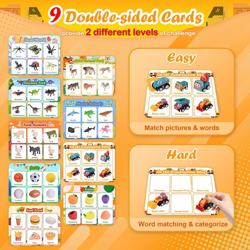 Playset, 2+ Nicella Sorting Toys for Toddlers, Learning Education Toys Montessori, Multiple Theme Fine Motor Skills