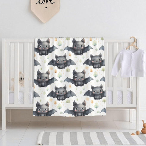 Halloween Bats Baby Blanket, Super Soft Swaddle, Cozy Receiving Blanket, Stroller Throw Blanket for Crib, 40x30 in for