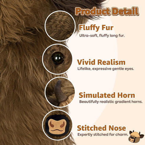 20 inch Onsoyours Original Weighted & Heatable Highland Cow Stuffed Animals, Microwavable Plushies for Stress Relief