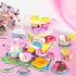Set 50PCS 3-6 Tea for Little Girls,PRE-WORLD Princess Tea Party Time Toy Including Dessert,Cookies,Doughnut,Teapot Tray