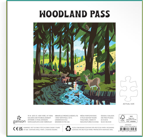 Galison Woodland Pass – 500 Piece Jigsaw Puzzle of an Evergreen Scene of Woodlands and Wildlife