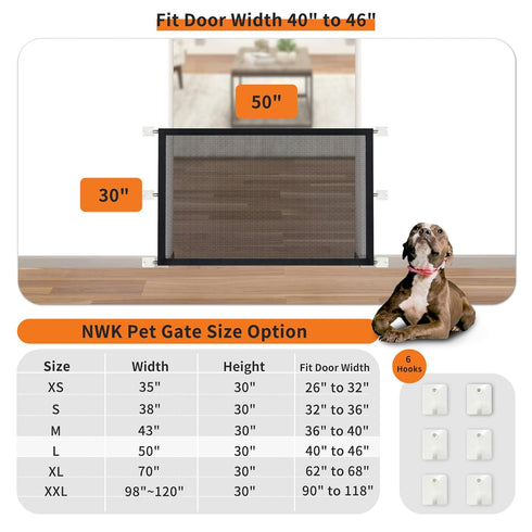 NWK Magic Pet Gate for The House Stairs Providing a Safe Enclosure for Pets to Play and Rest, 6 Loops Design (30'' X 50'')