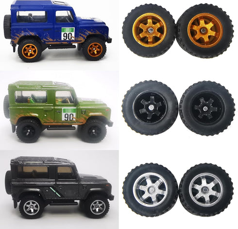 XYELKW 9 Set 1/64 1 64 3 3 1/64 Wheels for Trucks Wheels Off Road Simulation Custom Rubber Tires with Colors & Styles