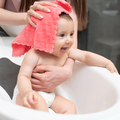 10"x10", 12 Pack, Slick Baby Washcloths - Soft, Colorful Wash Clothes for Newborns & Infants