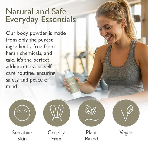 4oz, 1-Pack SoCal Suds & Company - Natural Body Powder Talc-Free - with Arrowroot Powder, Kaolin, Aspen Bark Extract