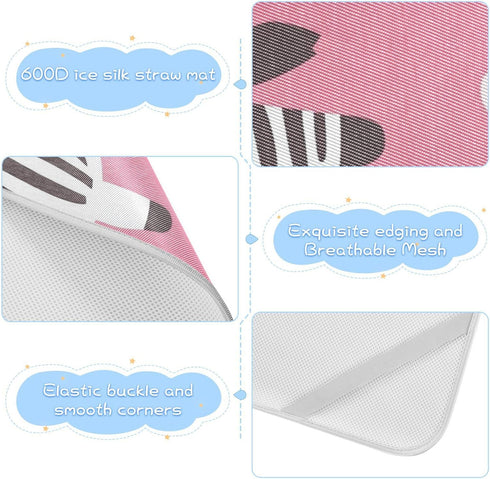 SyXIOP 28" 52" Happy Valentine Cartoon Cartoon Animal Pink Cooling Baby Crib Mattress Sheets x Absorbent Mattress