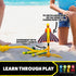 3 100 Stomp Rocket Stunt Plane Launcher Toy for Kids - Foam Airplane Toy Soars Over Feet - Unique Tricks & Adjustable