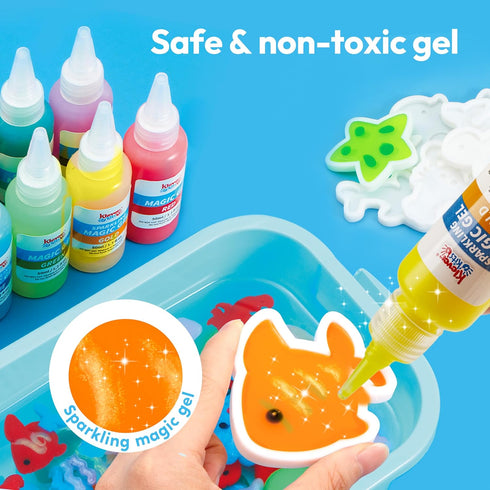 10 Gels(7 12 Klever Kits Glow-in-The-Dark Water Gel Kit, Magic Fairy Water Pets Toy Kit with Glow-in-The-Dark Gels)