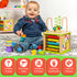 TOYVENTIVE Wooden Activity Cube, Montessori Toys, Educational Sensory Toy for 1-2 Year Old Baby, Toddler, Kid
