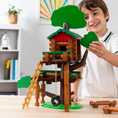 Lincoln Logs 2 Tiered Tree House Building Set, Educational Toy Gift for Kids, Girls and Boys